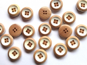 white wooden buttons