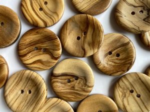 Olive Wood Buttons - 2 Holes / 5 Sizes - (12, 15, 18, 20 Y 25 mm) - Manufactured in Europe (10 mm)
